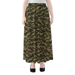 Tiger Stripe Camouflage Pattern Print Chiffon Maxi Skirt