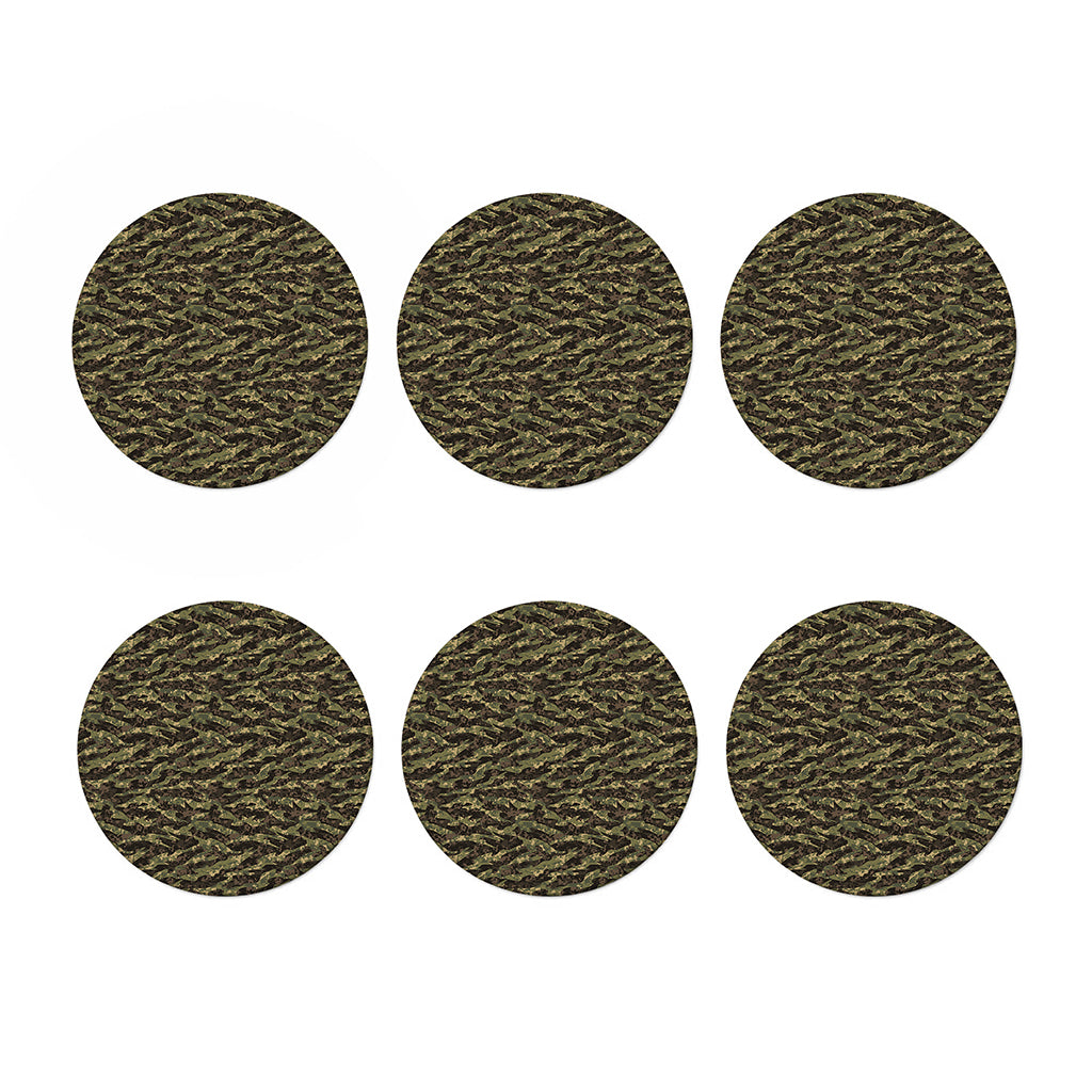 Tiger Stripe Camouflage Pattern Print Coaster Set