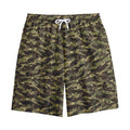 Tiger Stripe Camouflage Pattern Print Cotton Shorts