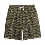 Tiger Stripe Camouflage Pattern Print Cotton Shorts
