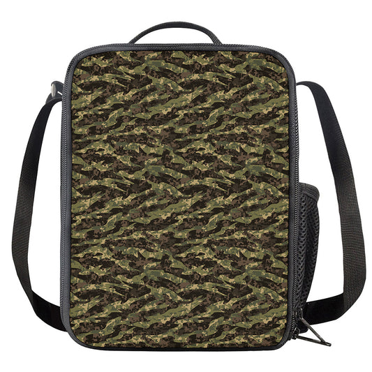 Tiger Stripe Camouflage Pattern Print Crossbody Lunch Bag