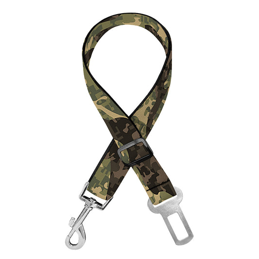 Tiger Stripe Camouflage Pattern Print Dog Seat Belt