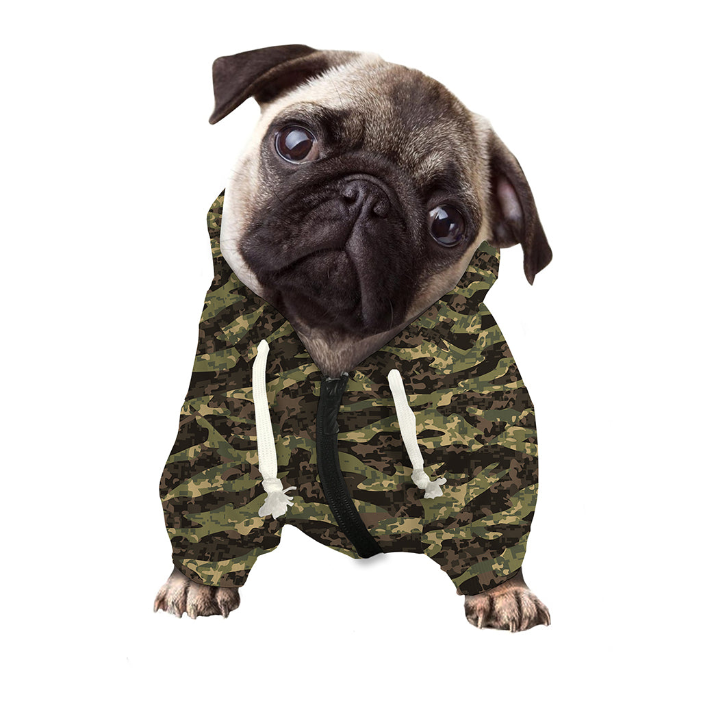 Tiger Stripe Camouflage Pattern Print Dog Zip Up Hoodie