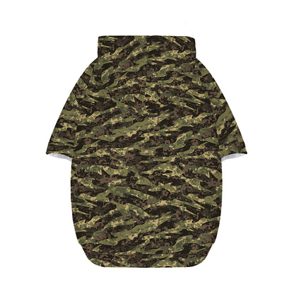 Tiger Stripe Camouflage Pattern Print Dog Zip Up Hoodie