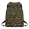 Tiger Stripe Camouflage Pattern Print Drawstring Backpack