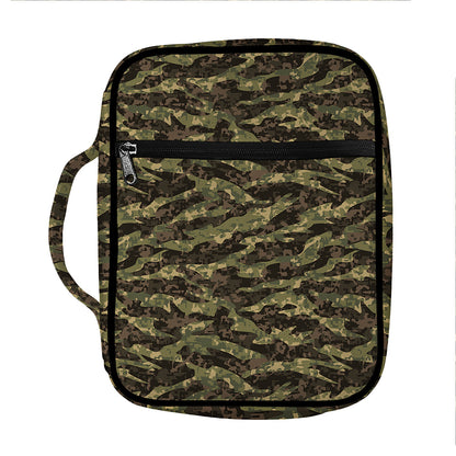 Tiger Stripe Camouflage Pattern Print Front Pocket Bible Bag