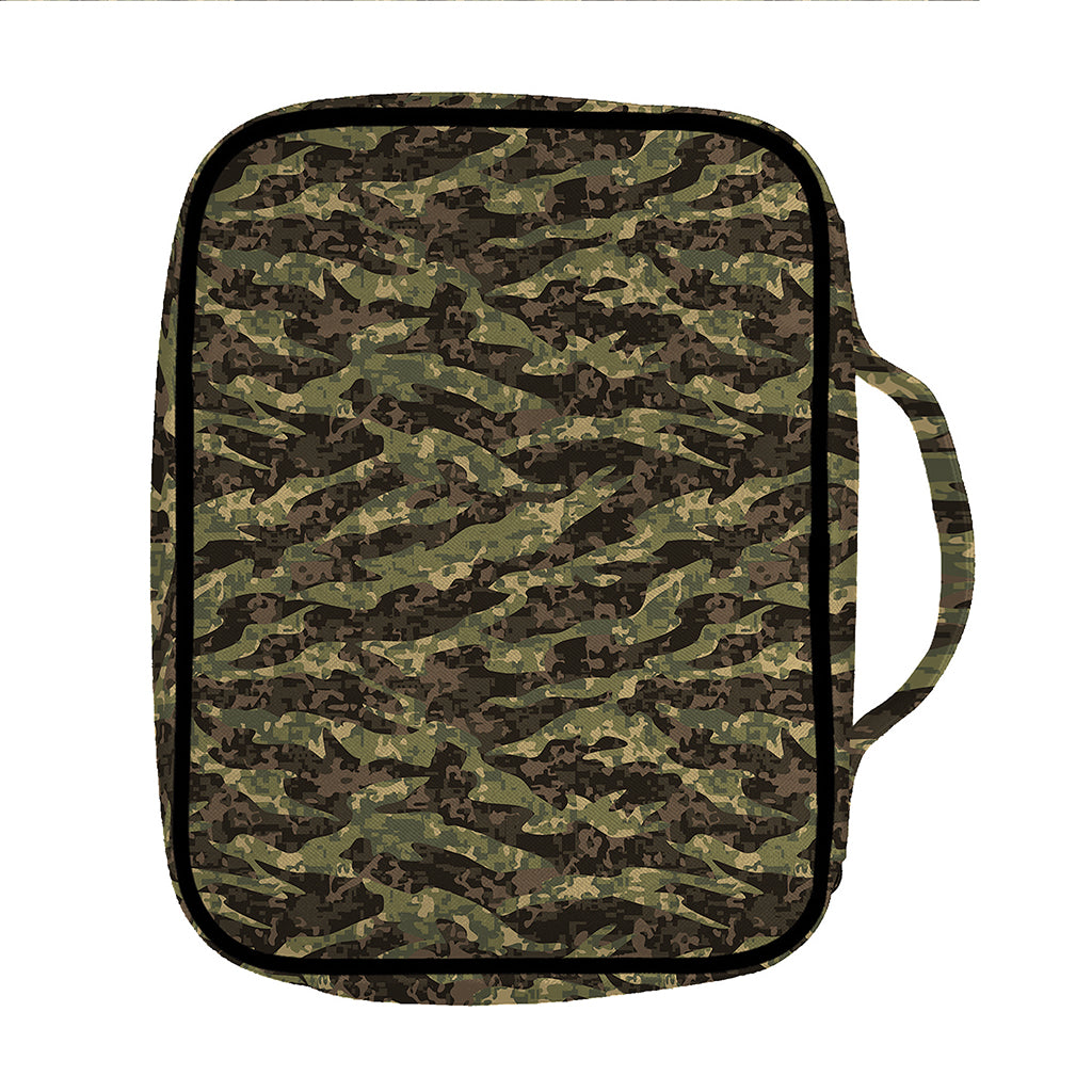 Tiger Stripe Camouflage Pattern Print Front Pocket Bible Bag