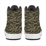 Tiger Stripe Camouflage Pattern Print High Top Leather Sneakers
