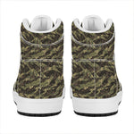 Tiger Stripe Camouflage Pattern Print High Top Leather Sneakers