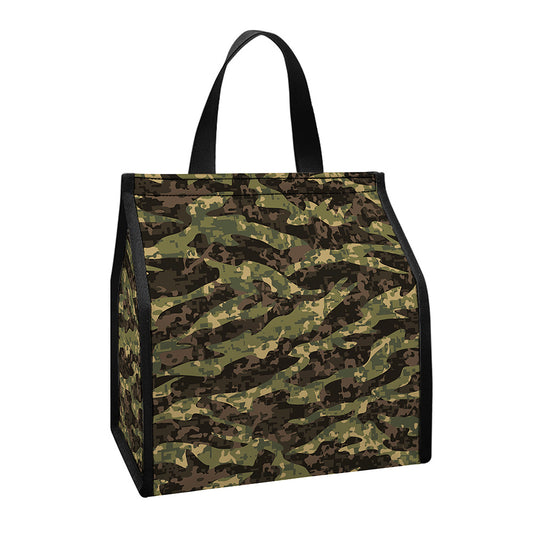 Tiger Stripe Camouflage Pattern Print Insulated Lunch Tote