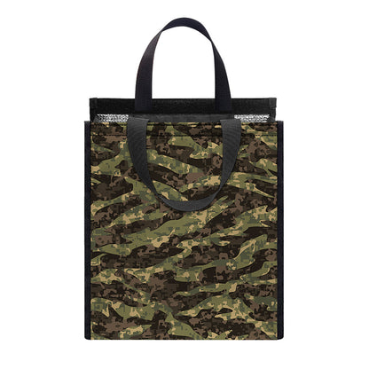 Tiger Stripe Camouflage Pattern Print Insulated Lunch Tote