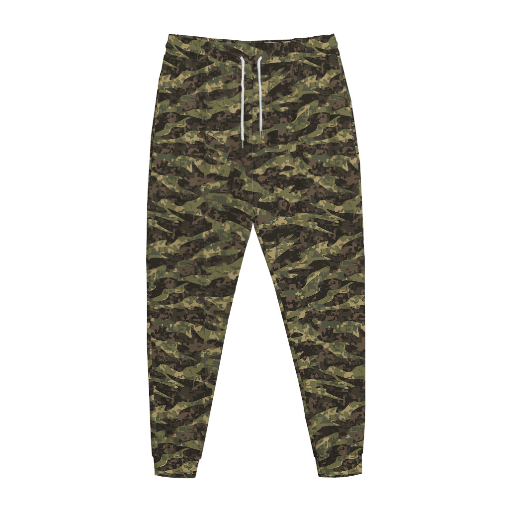 Tiger Stripe Camouflage Pattern Print Jogger Pants