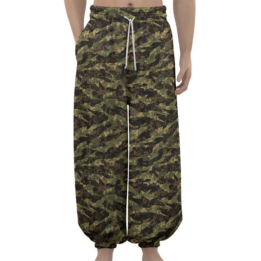 Tiger Stripe Camouflage Pattern Print Lantern Pants