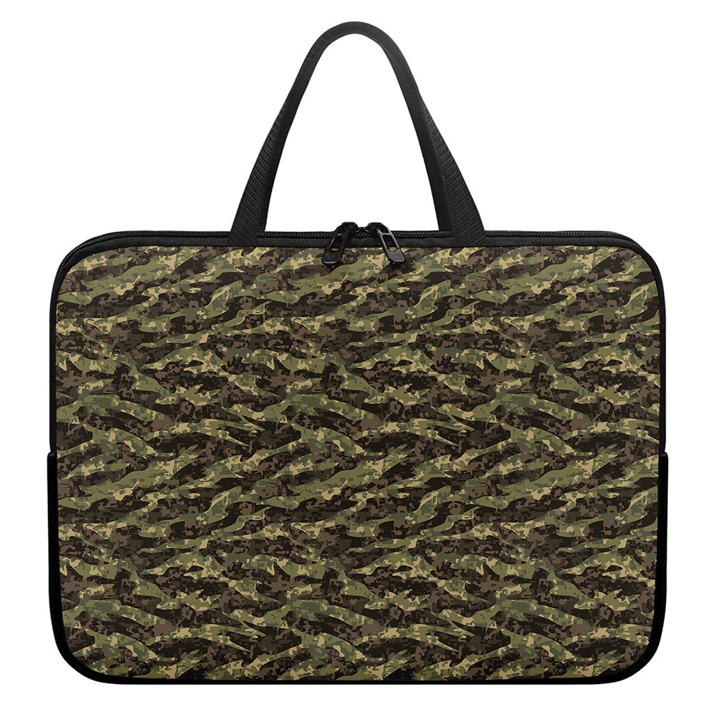 Tiger Stripe Camouflage Pattern Print Laptop Sleeve With Handle