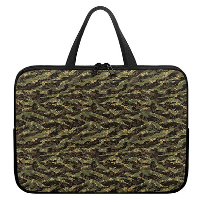 Tiger Stripe Camouflage Pattern Print Laptop Sleeve With Handle