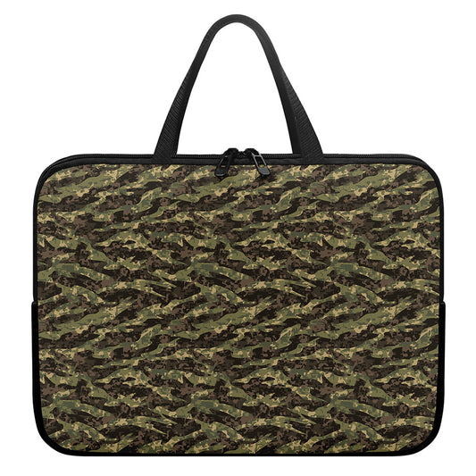 Tiger Stripe Camouflage Pattern Print Laptop Sleeve With Handle