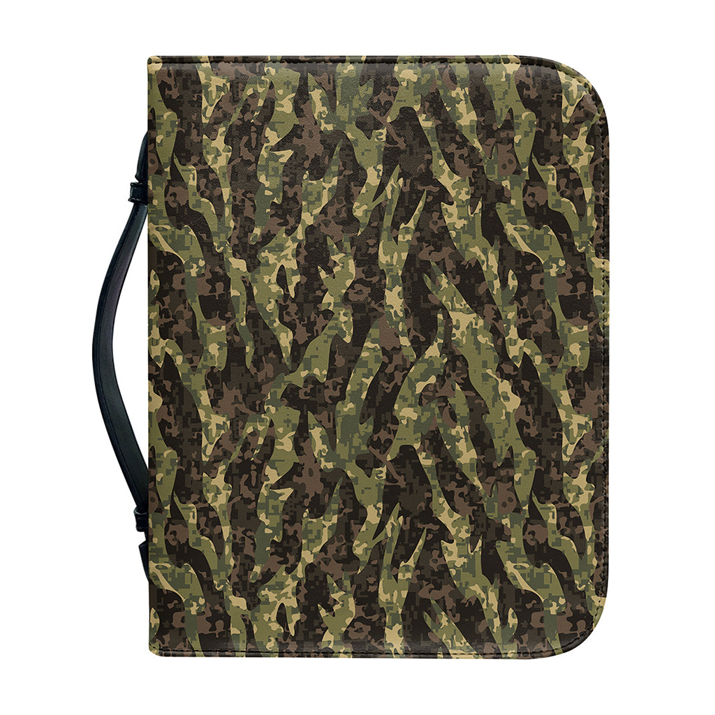 Tiger Stripe Camouflage Pattern Print Leather Bible Cover