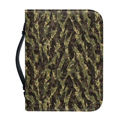 Tiger Stripe Camouflage Pattern Print Leather Bible Cover