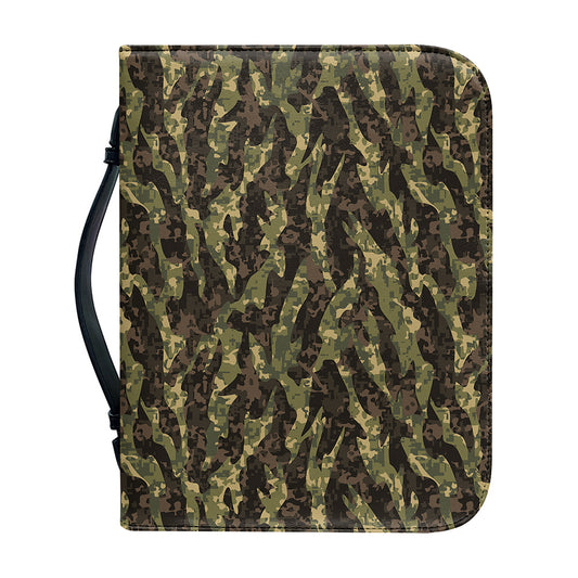 Tiger Stripe Camouflage Pattern Print Leather Bible Cover