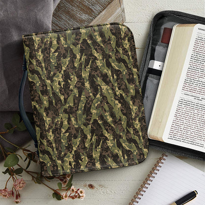 Tiger Stripe Camouflage Pattern Print Leather Bible Cover