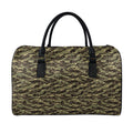Tiger Stripe Camouflage Pattern Print Leather Duffel Bag