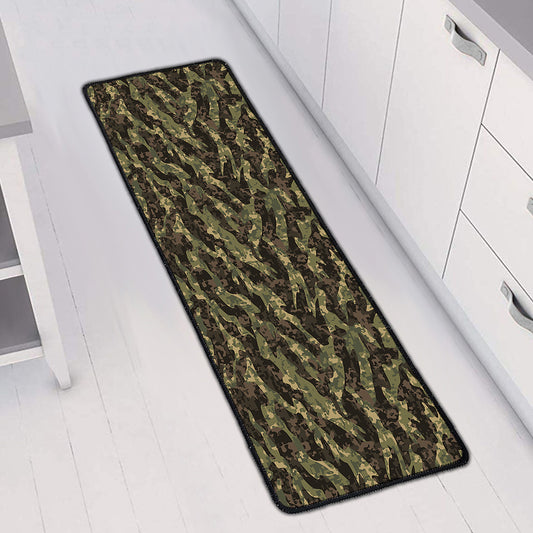 Tiger Stripe Camouflage Pattern Print Long Kitchen Mat