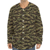 Tiger Stripe Camouflage Pattern Print Long Sleeve Baseball Jersey