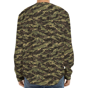 Tiger Stripe Camouflage Pattern Print Long Sleeve Baseball Jersey