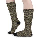 Tiger Stripe Camouflage Pattern Print Long Socks