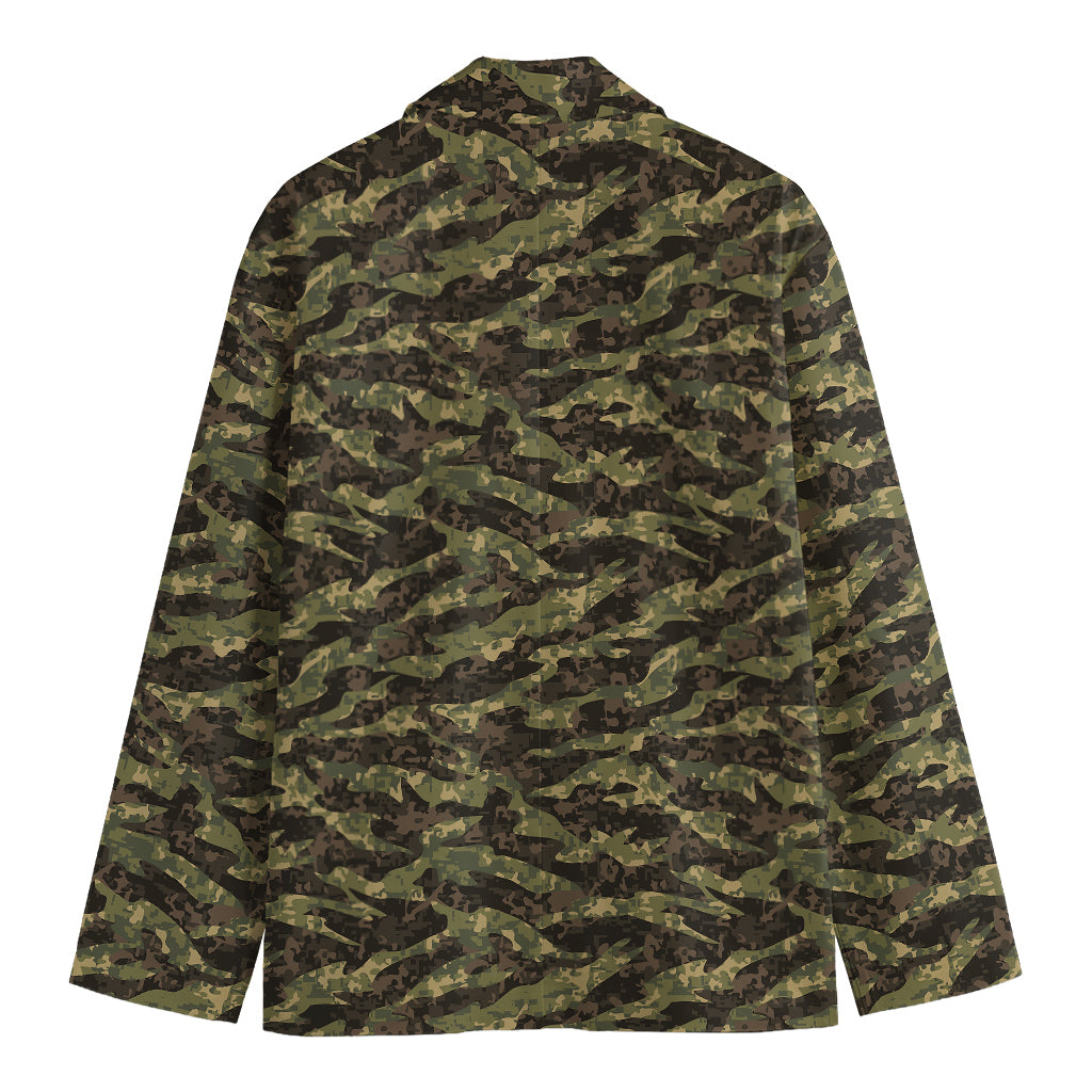 Tiger Stripe Camouflage Pattern Print Men's Blazer