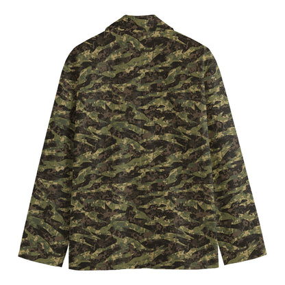 Tiger Stripe Camouflage Pattern Print Men's Blazer