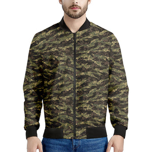 Tiger Stripe Camouflage Pattern Print Men's Bomber Jacket