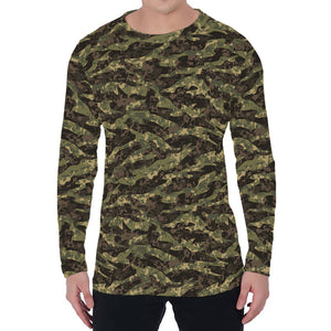 Tiger Stripe Camouflage Pattern Print Men's Long Sleeve T-Shirt