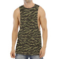 Tiger Stripe Camouflage Pattern Print Men's Muscle Tank Top