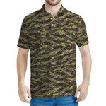 Tiger Stripe Camouflage Pattern Print Men's Polo Shirt