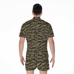 Tiger Stripe Camouflage Pattern Print Men's Rompers