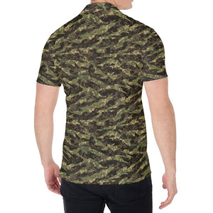 Tiger Stripe Camouflage Pattern Print Men's Shirt