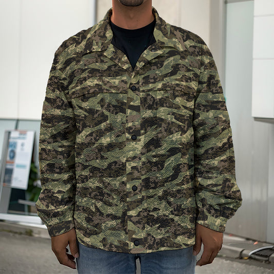 Tiger Stripe Camouflage Pattern Print Men's Shirt Jacket