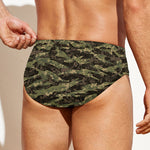 Tiger Stripe Camouflage Pattern Print Men's Swim Briefs