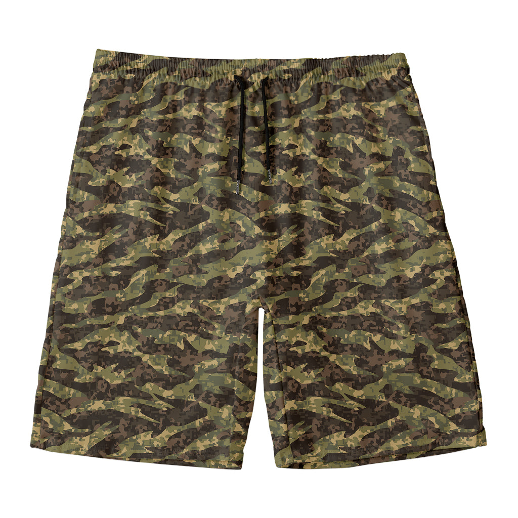 Tiger Stripe Camouflage Pattern Print Men's Swim Trunks