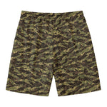 Tiger Stripe Camouflage Pattern Print Men's Swim Trunks