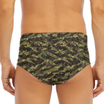 Tiger Stripe Camouflage Pattern Print Men's Triangle Swim Briefs