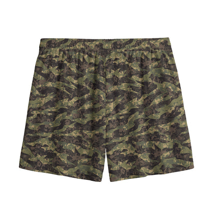 Tiger Stripe Camouflage Pattern Print Mesh Shorts