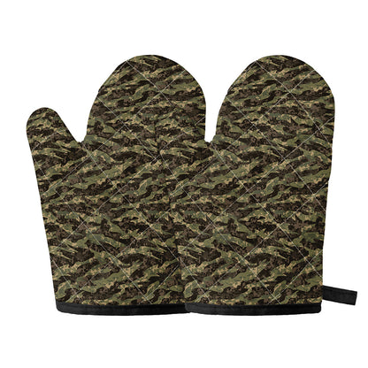Tiger Stripe Camouflage Pattern Print Oven Mitts
