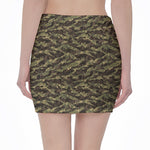 Tiger Stripe Camouflage Pattern Print Pencil Mini Skirt