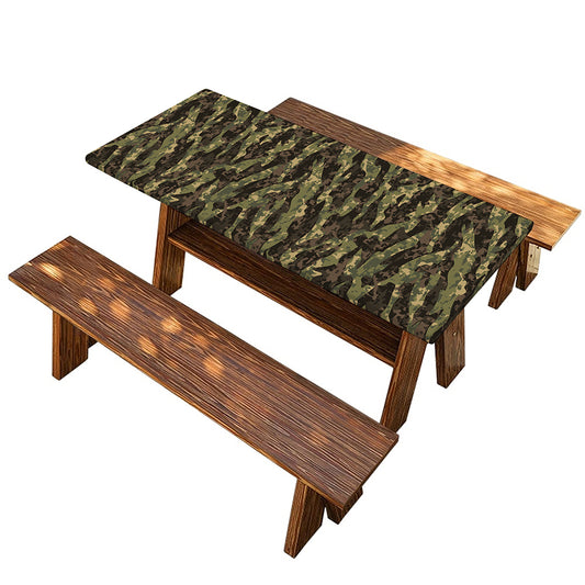 Tiger Stripe Camouflage Pattern Print Picnic Table Cover