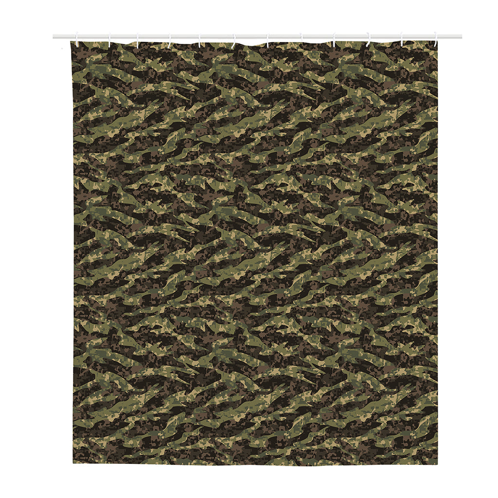 Tiger Stripe Camouflage Pattern Print Polyester Shower Curtain