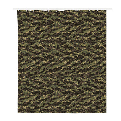 Tiger Stripe Camouflage Pattern Print Polyester Shower Curtain