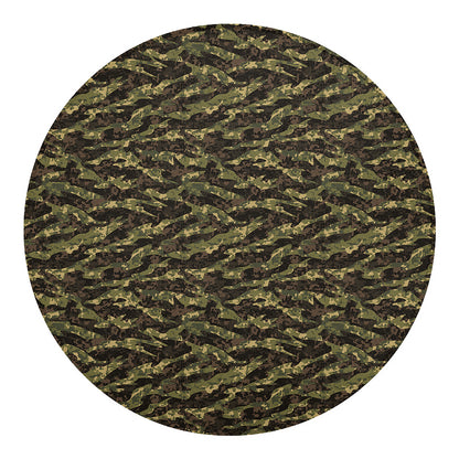 Tiger Stripe Camouflage Pattern Print Round Blanket