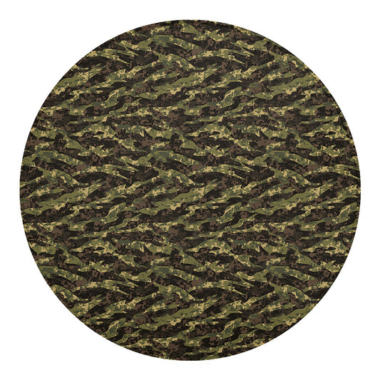 Tiger Stripe Camouflage Pattern Print Round Blanket